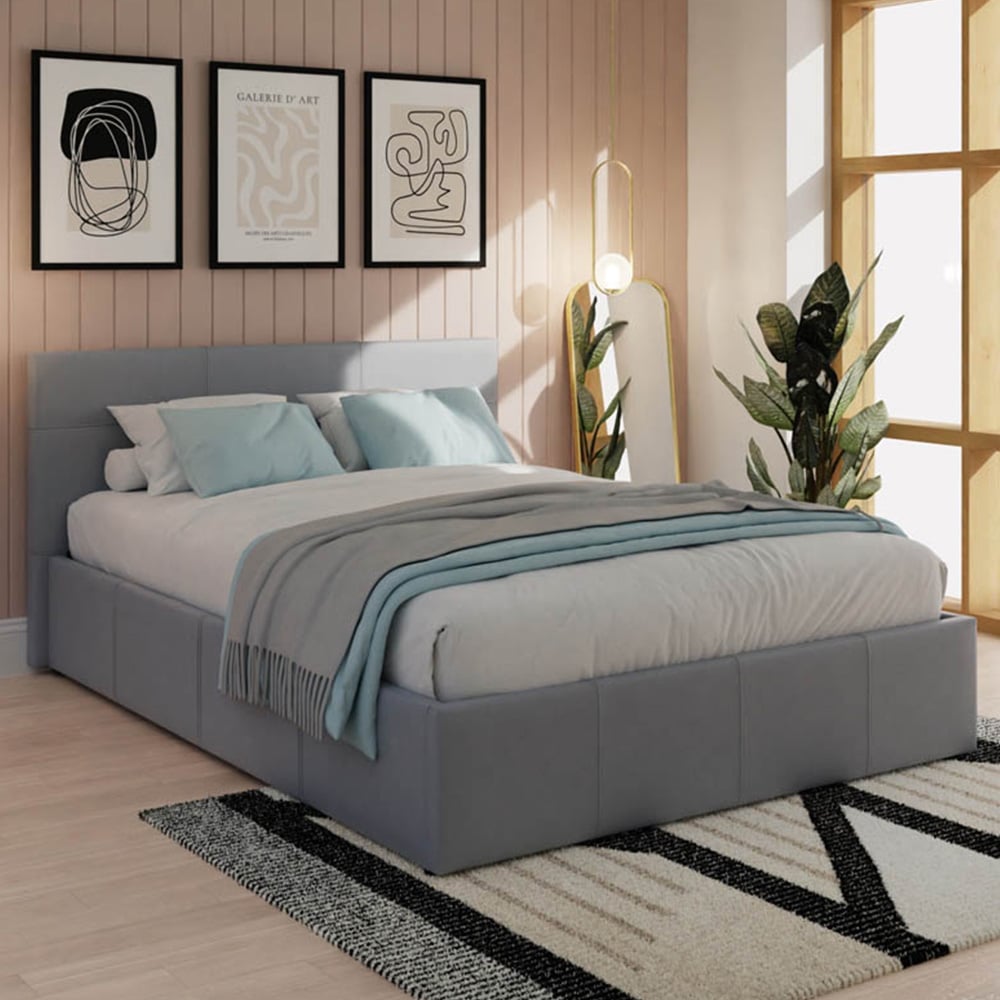 GFW King Grey Side Lift Ottoman Bed Image 1