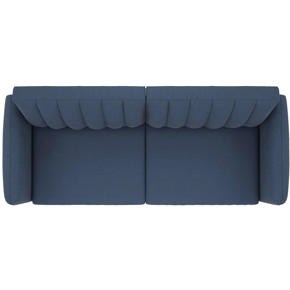 Novogratz Brittany 3 Seater Navy Blue Linen Sofa Bed with Wooden Legs Image 4