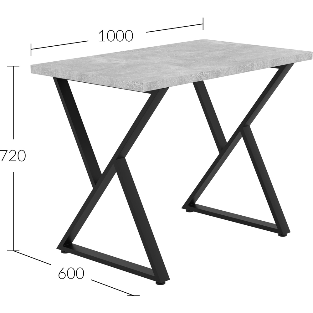 Shefa Chicago 4 Seater Dining Table Concrete Grey Image 4