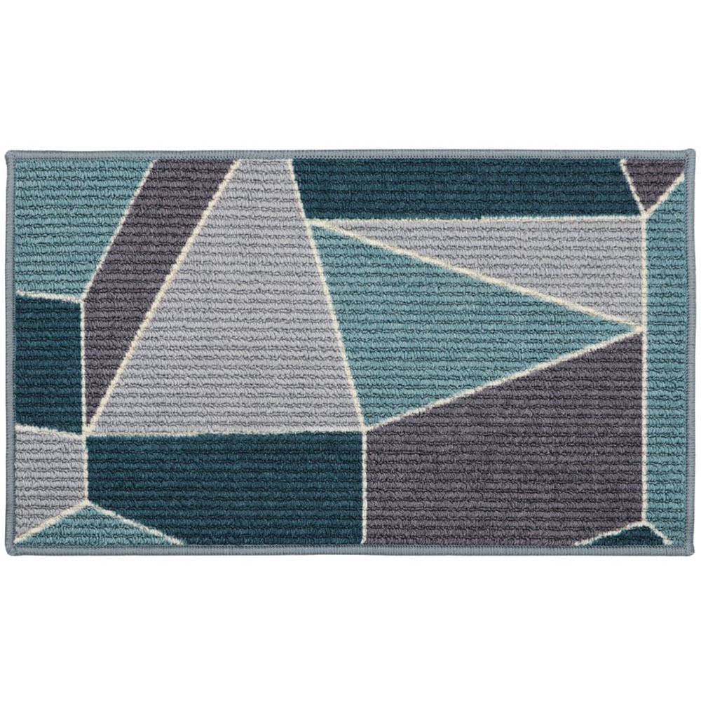 JVL Fiora Duck Egg Machine Washable Door Mat 44 x 75cm Image 1