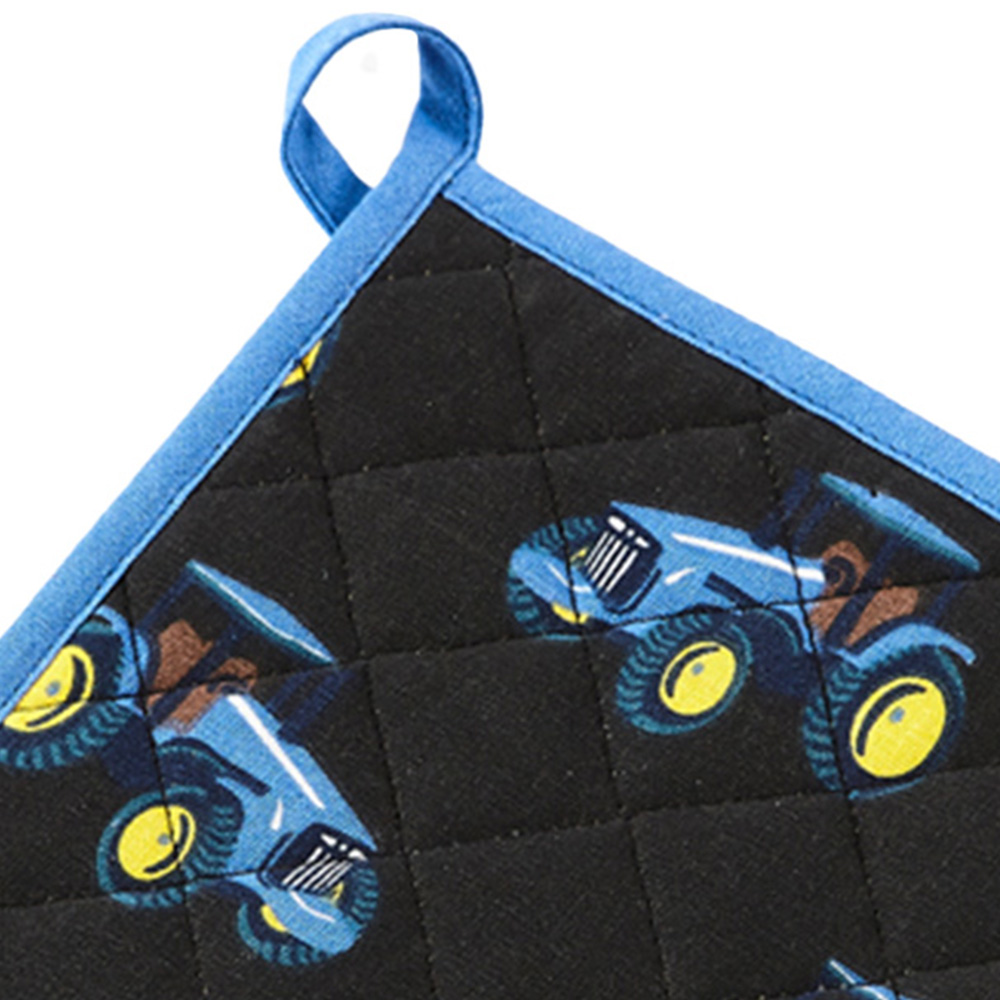 Highlands Homeware Bernie Tractor Cotton Pot Holder Blue Image 2