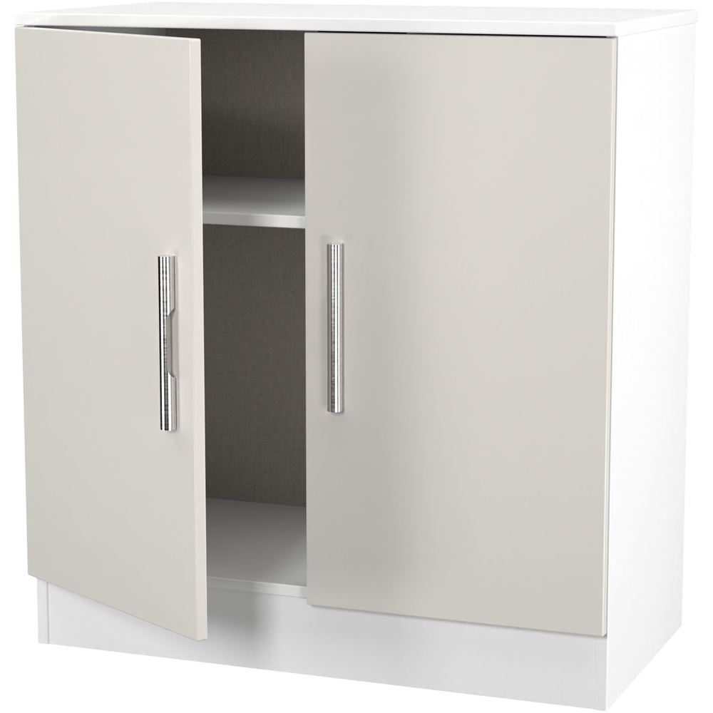 Crowndale Contrast 2 Door Grey Matt and White Cabinet Ready Assembled Image 6