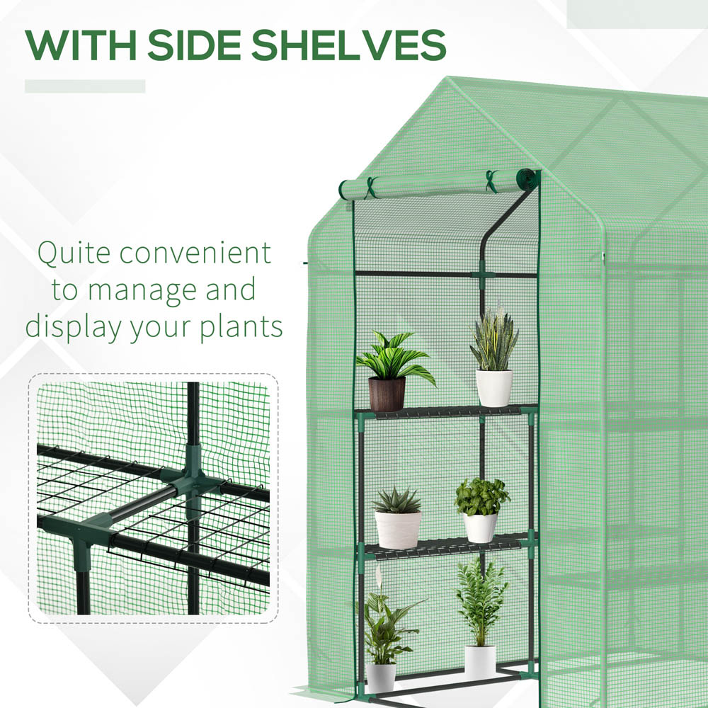 Outsunny Green 4 x 4ft 2-Tier Greenhouse Image 6