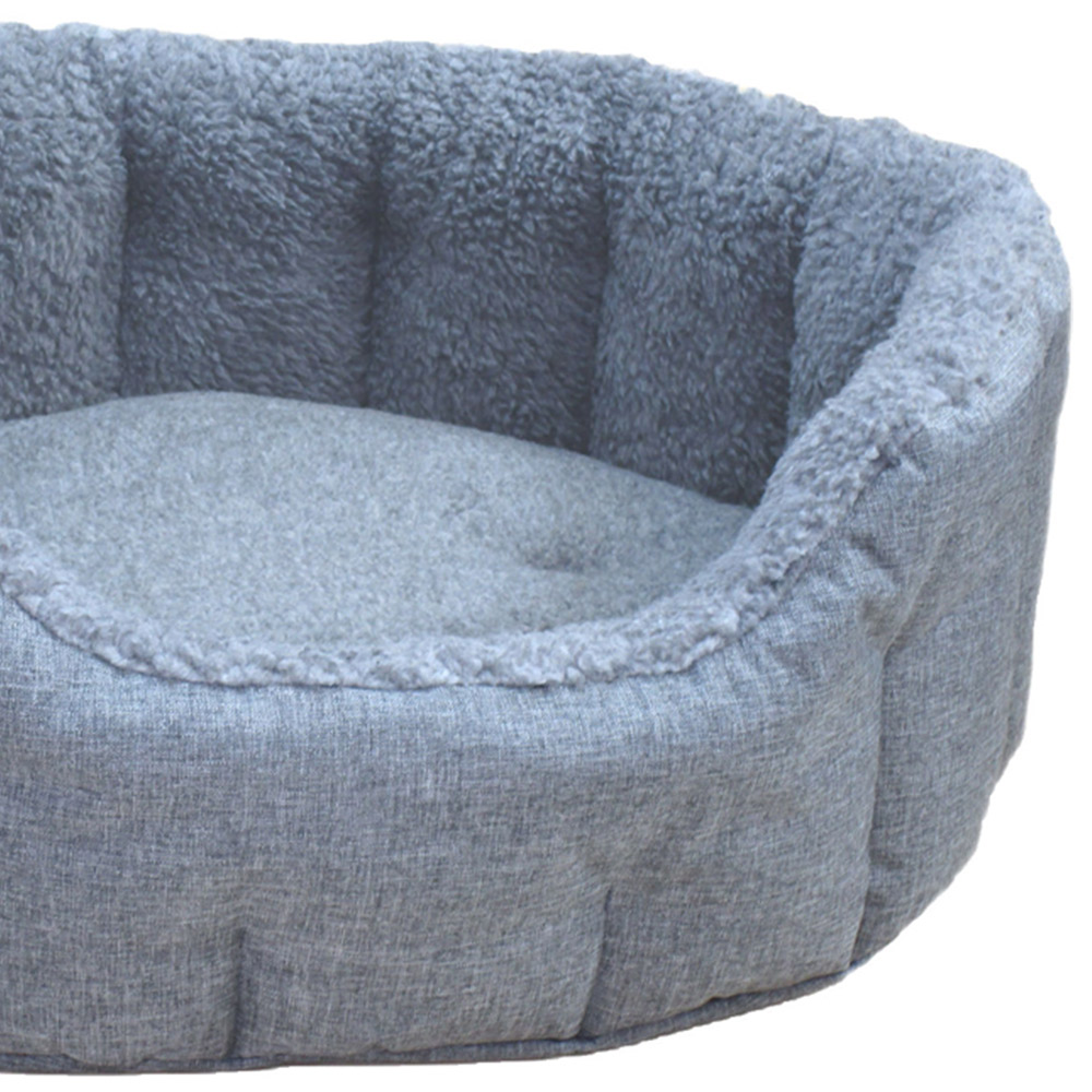 P&L Small Charcoal Premium Bolster Dog Bed Image 4