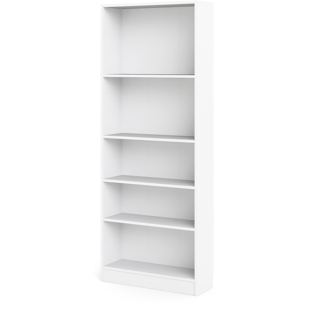 Florence Basic 4 Shelf White Wide Tall Bookcase Image 4