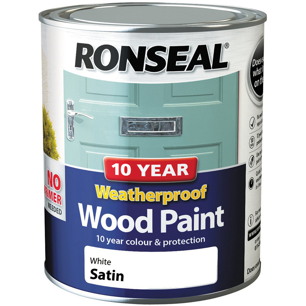 Ronseal 10 Year Weatherproof Wood Colour Protection Paint - White Image 2