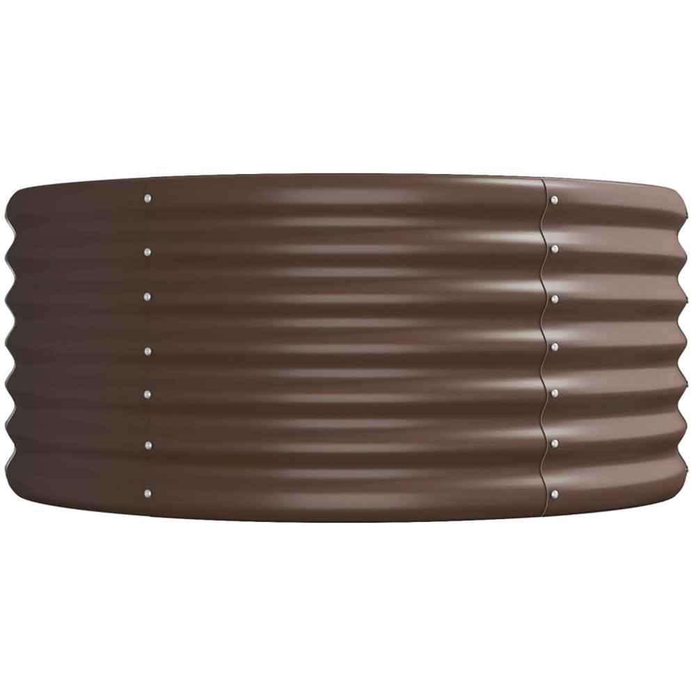 vidaXL Brown Galvanised Steel Raised Garden Bed 224 x 80 x 36cm Image 3