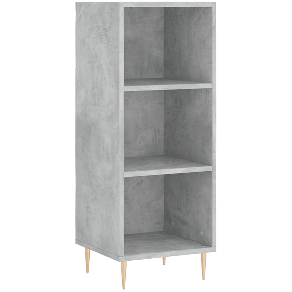 vidaXL Single Glass Door 3 Shelf Concrete Grey Highboard Image 7