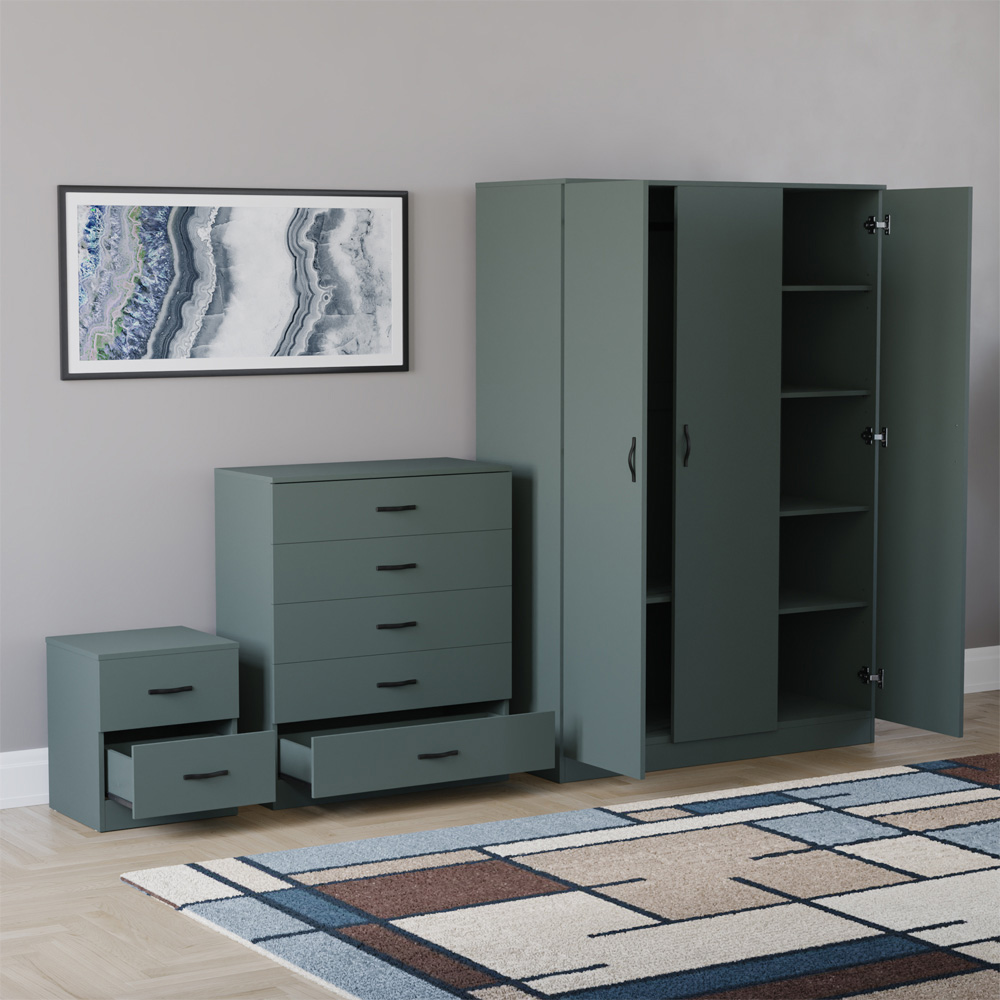VIDA DESIGNS Riano Green 3 Piece Bedroom Furniture Set Image 4