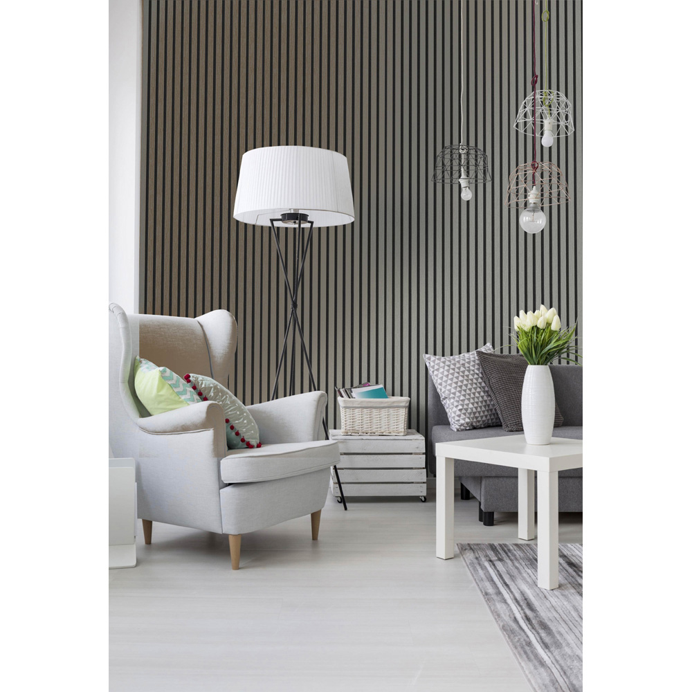 Proclad Grey Oak Wood Slat Wall Panel 240 x 60cm Image 2