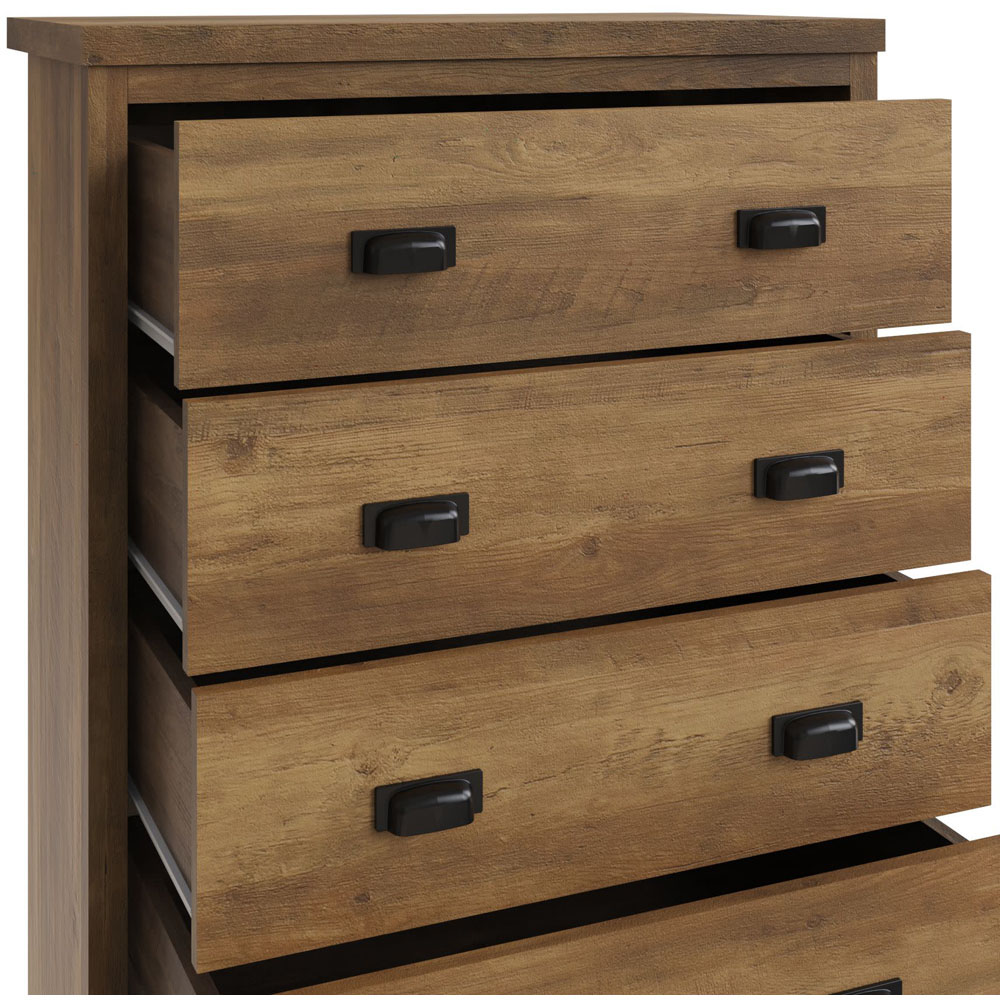 GFW Boston 4 Drawer Knotty Oak Chest of Drawers Image 5