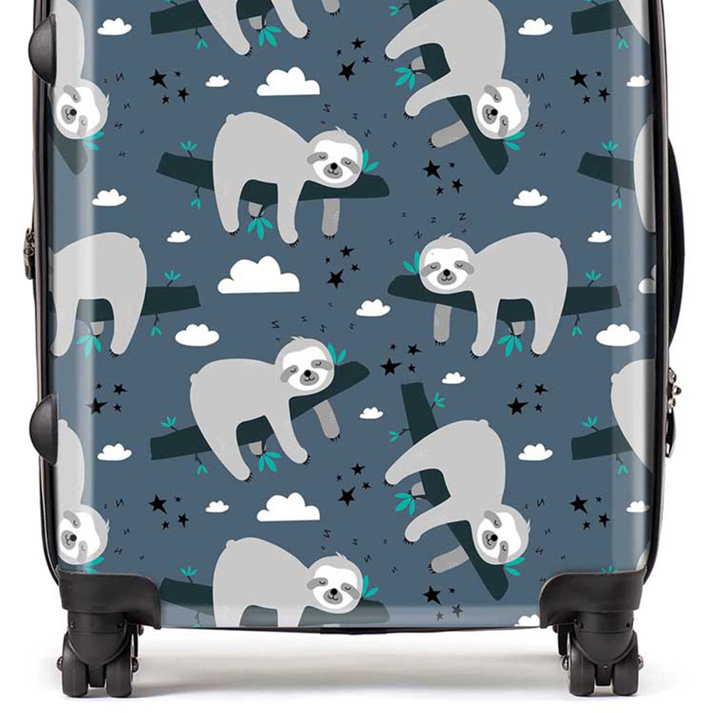 Warren Reed Designer Large Sleeping Sloth Pattern Suitcase Image 2