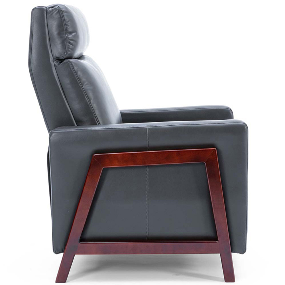 Furniture Online Seattle Black Bonded Leather Manual Recliner Chair Image 5