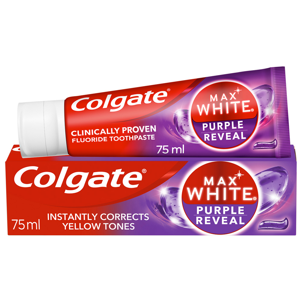 Colgate Max White Purple Reveal Instant Teeth Whitening Toothpaste 75ml Image 3