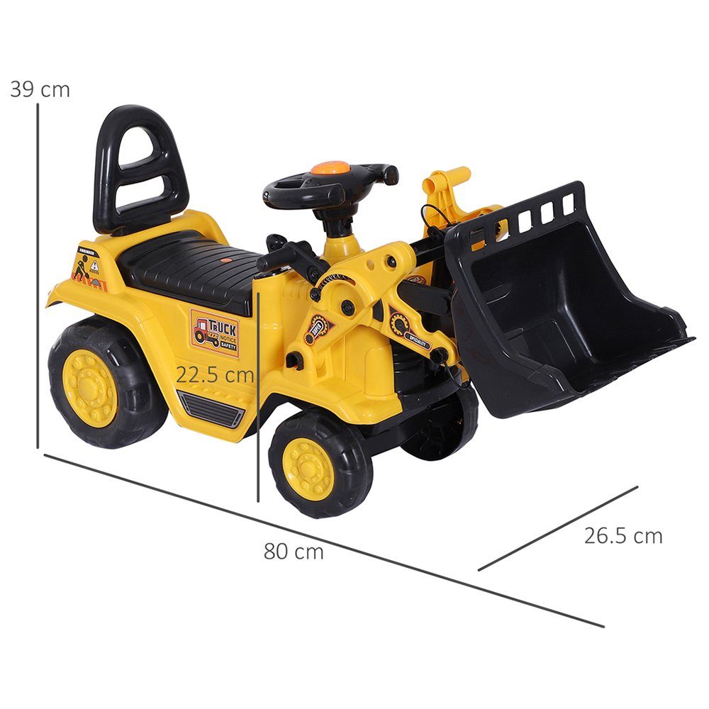 HOMCOM Kids Bulldozer Toy Ride-On Construction Car Image 6