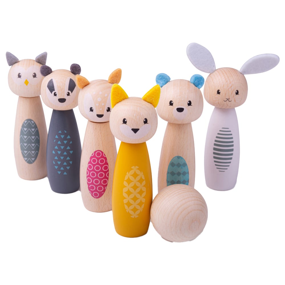 Bigjigs Toys Woodland Animal Skittles Image 1