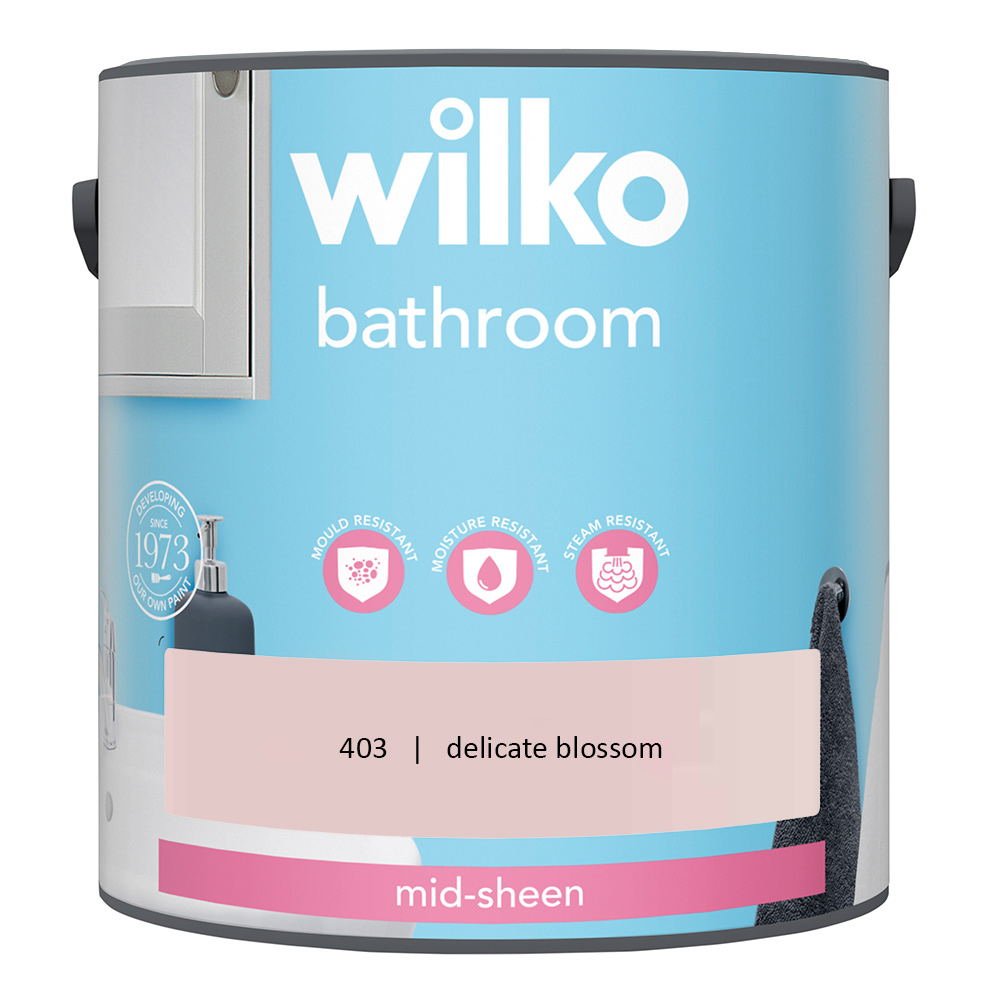 Wilko Bathroom Delicate Blossom Mid Sheen Emulsion Paint 2.5L Image 2