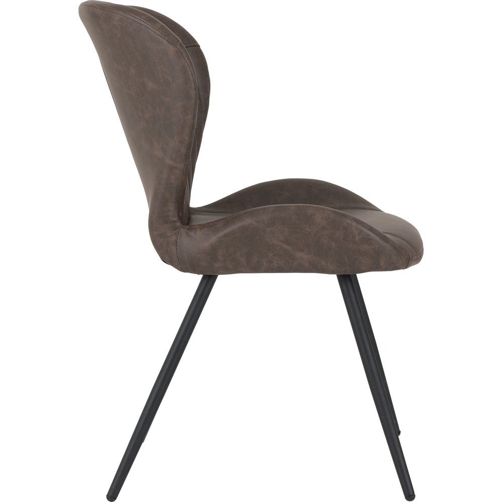Seconique Quebec Set of 4 Brown PU Upholstered Dining Chair Image 5