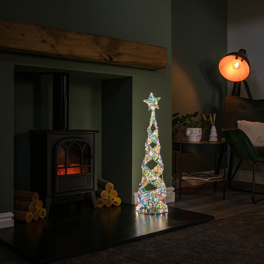 Samuel Alexander 400 Warm White LED Iridescent Shimmer Spiral Christmas Tree Decoration 3ft Image 9