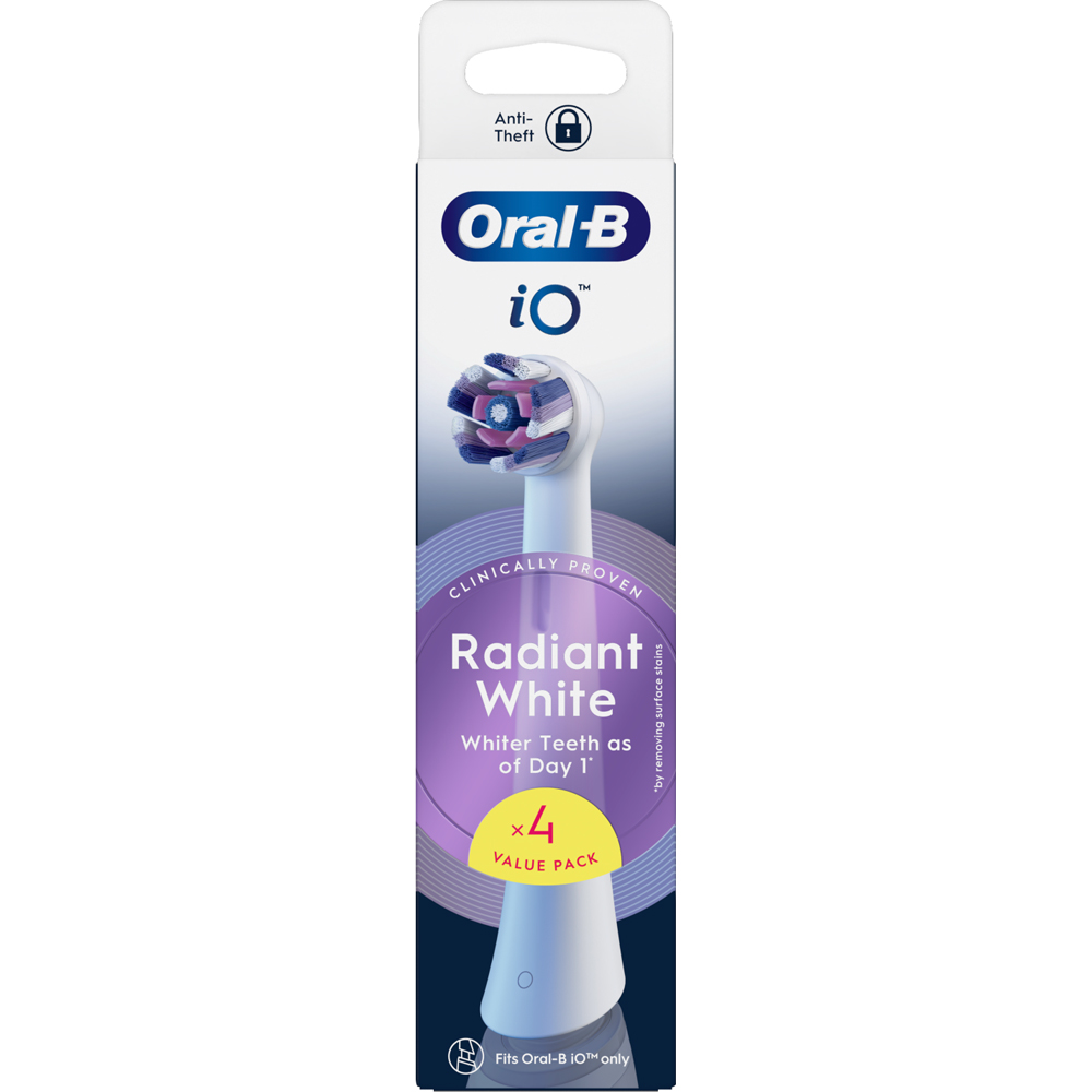 Oral-B iO Radiant White Toothbrush Refill Head 4 Pack Image 2