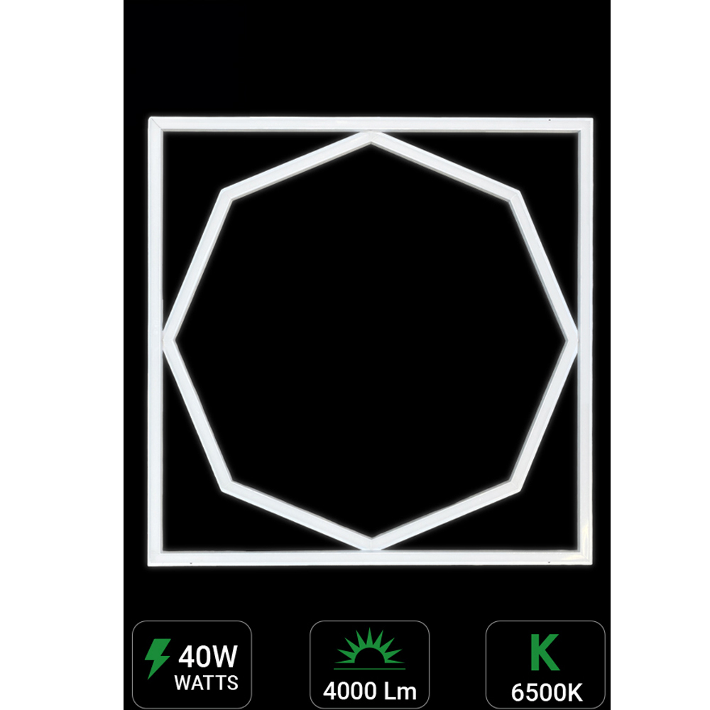 ENER-J 40W 6500K Cool White LED Frame Panel Light 60 x 60cm 2 Pack Image 6