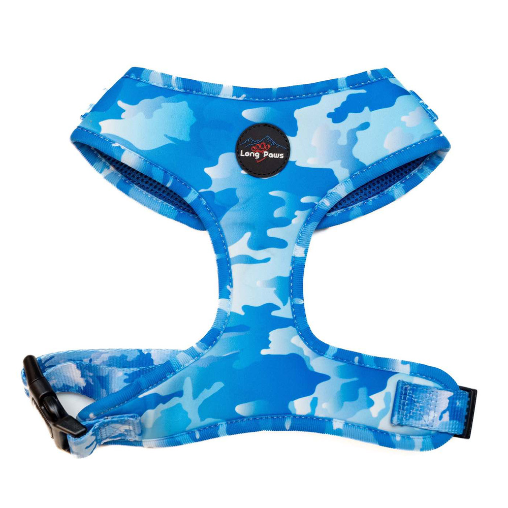 Long Paws Small Blue Camouflage Dog Harness Image 1