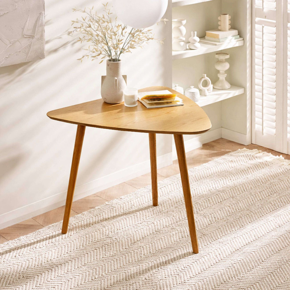 Julian Bowen Athena 3 Seater Light Oak Triangular Dining Table Image 7