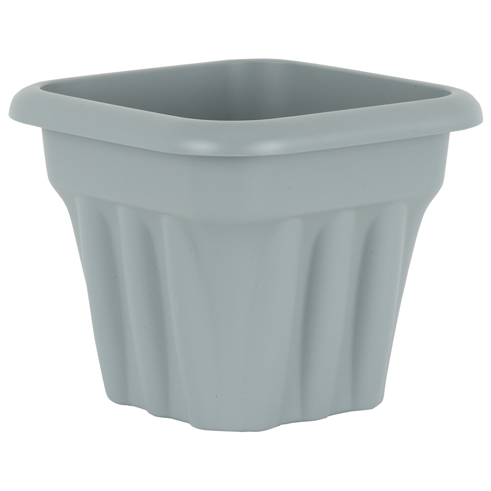 Wham Vista Upcycle Grey Recycled Plastic Square Planter 25cm 6 Pack Image 4