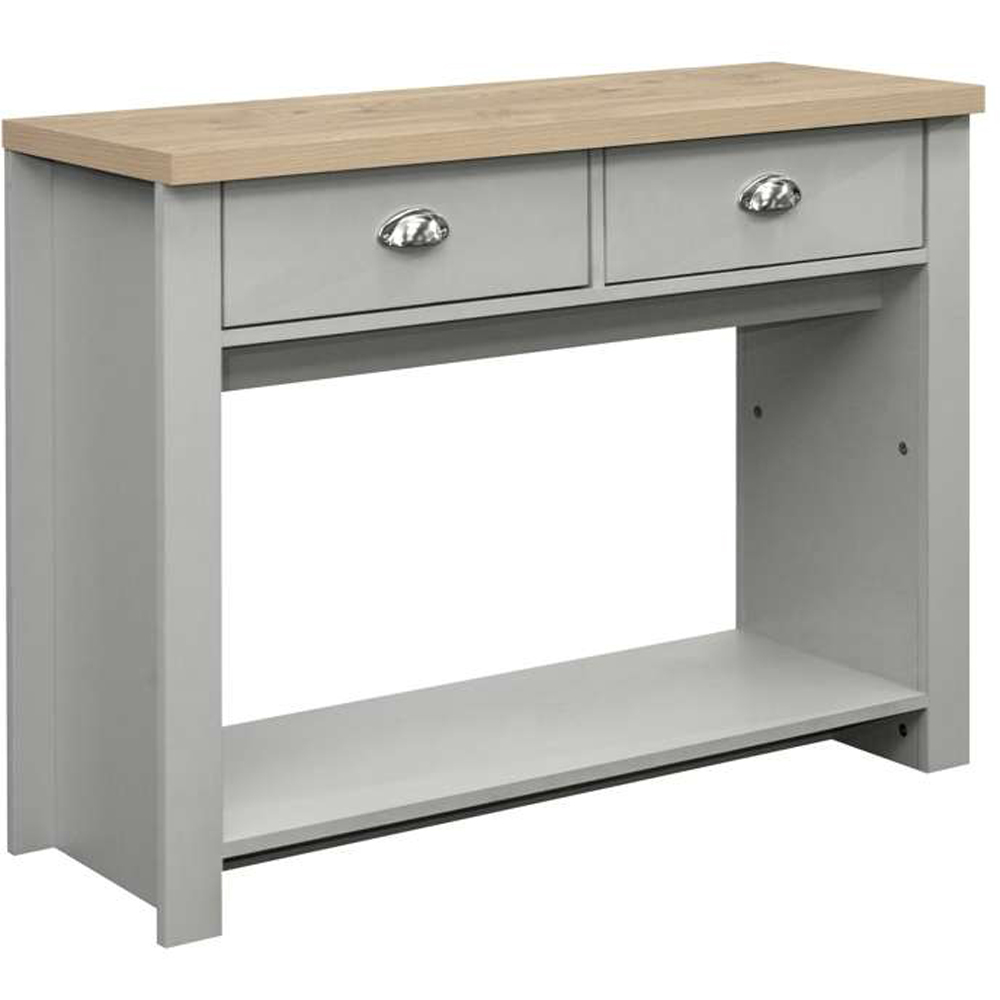 Highgate 2 Drawer Grey and Oak Console Table  Image 2