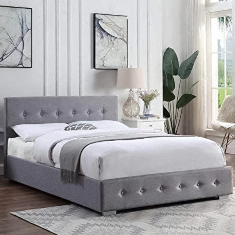 Home Treats Single Grey Ottoman Storage Bed Image 5