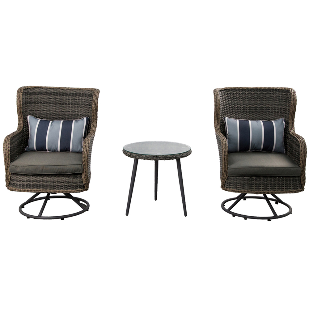 Furniture One 2 Seater Rattan Garden Swivel Lounge Set Image 2
