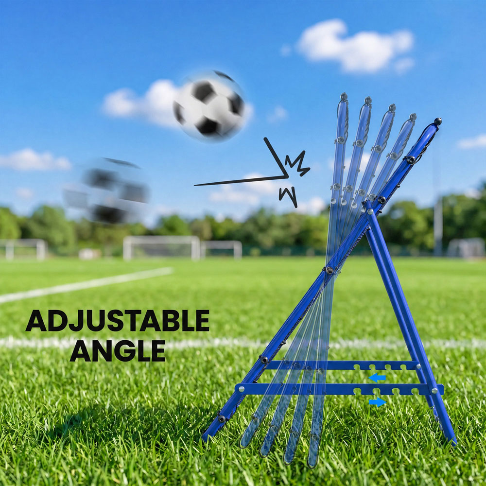HOMCOM Adjustable Football Rebounder Net Training Aid Blue Image 4