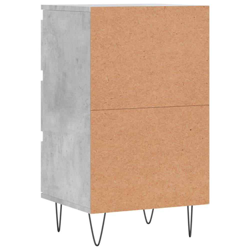 vidaXL 3 Drawer Concrete Grey Wooden Sideboard Image 8
