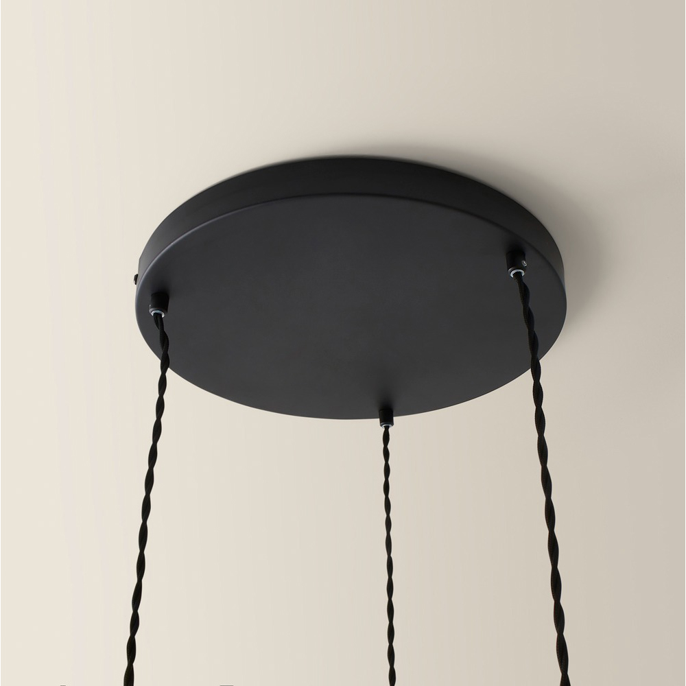ValueLights Akira 3 Way Black Pleated LED Ceiling Pendant Light Image 3
