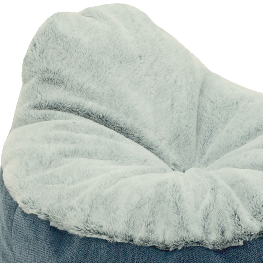 Snug & Cosy Lazy Medium Blue Dog Sofa Bed Image 2