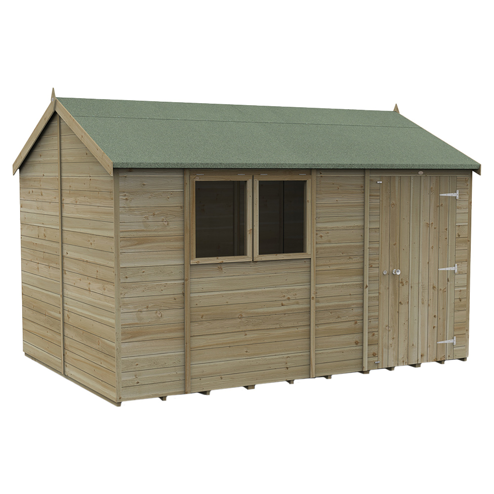 Forest Garden Timberdale 12 x 8ft Pressure Treated Reverse Apex Shed Image 1