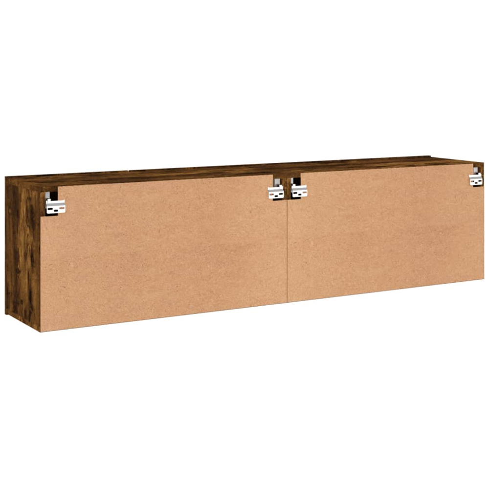 vidaXL 2 Door Smoked Oak Wall Mounted TV Cabinet Set of 2 Image 9