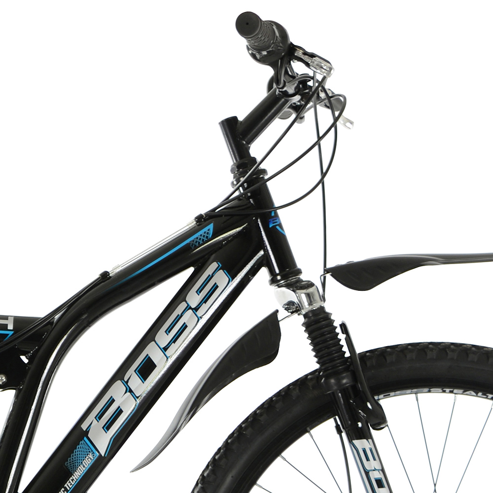 Boss Stealth 26 inch Black Silver and Blue Mountain Bike Image 2