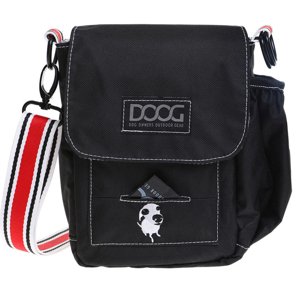DOOG Black Shoulder Bag with Striped Strap Image 1