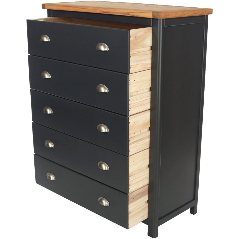 Core Products Dunkeld 5 Drawer Midnight Blue Chest of Drawers Image 4