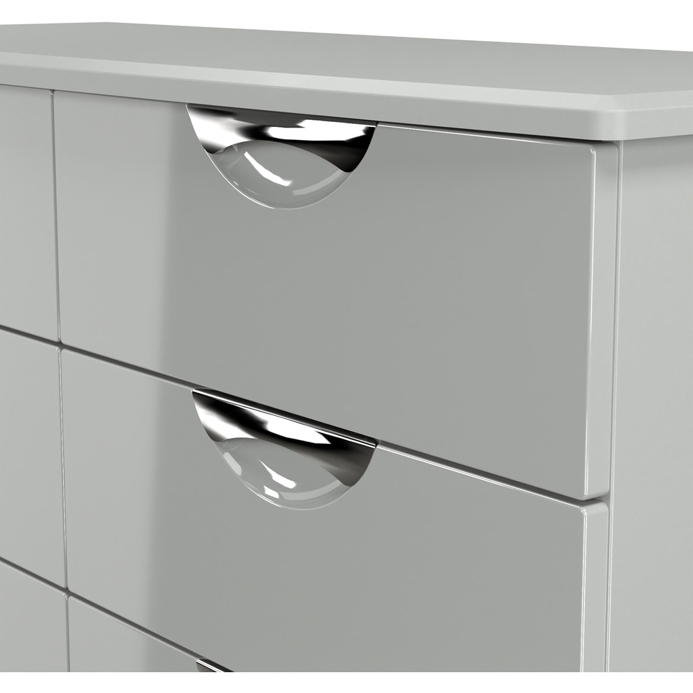 Crowndale Camden 6 Drawer Grey Gloss and Dusk Grey Wide Chest of Drawers Ready Assembled Image 5