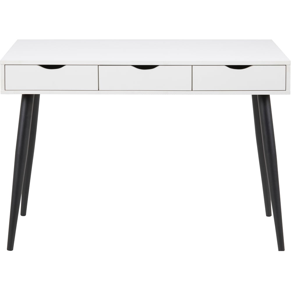 Florence Neptun 3 Drawer White and Black Office Desk Image 3