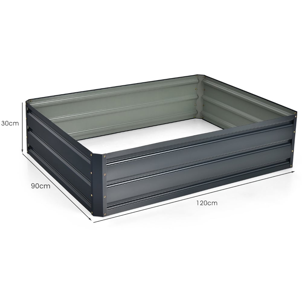 Costway Grey Metal Raised Outdoor Garden Bed Image 9
