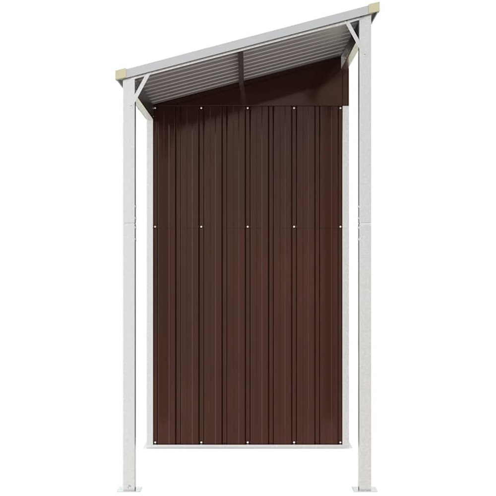 vidaXL 9 x 3.5ft Brown Galvanised Steel Garden Shed with Extended Roof Image 2