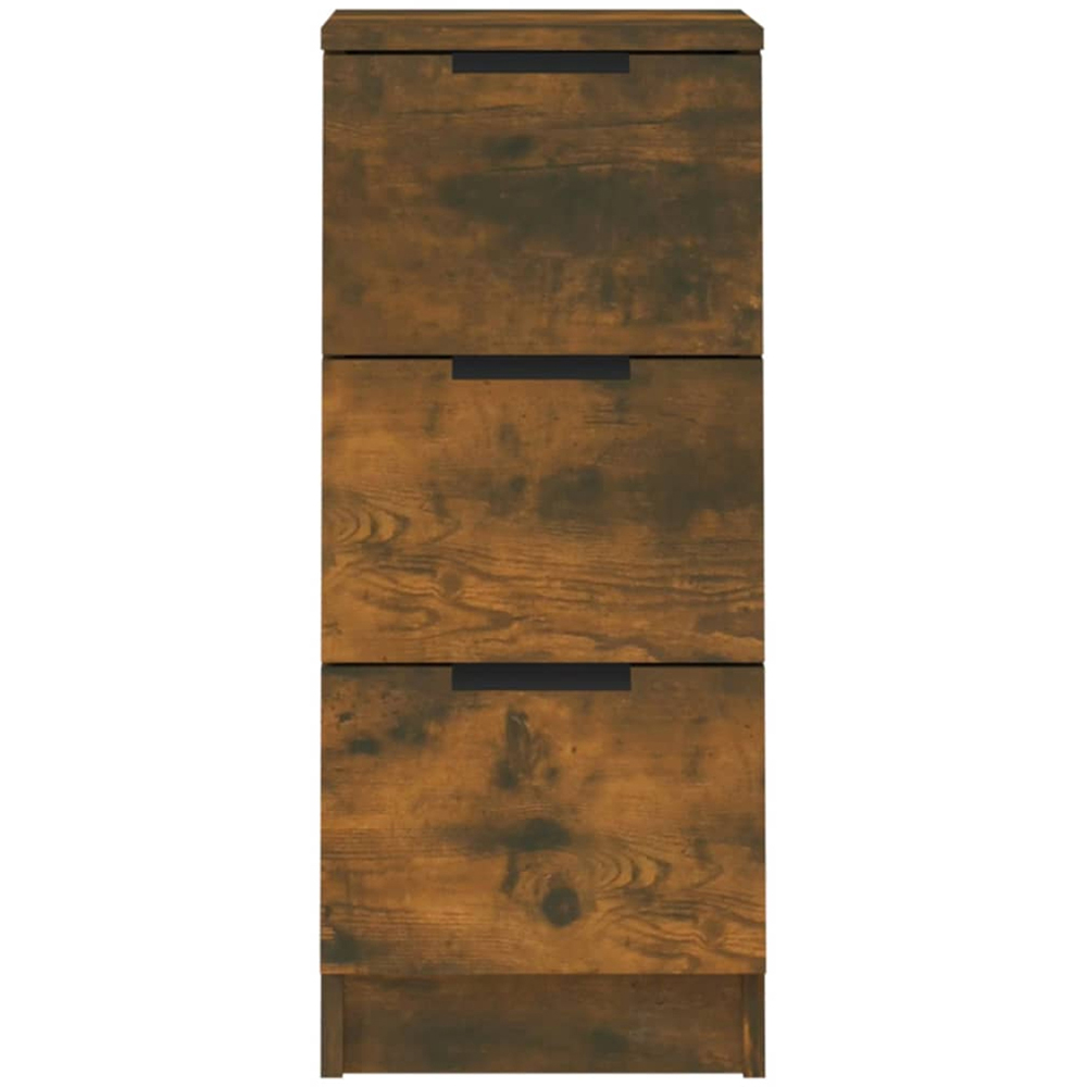 vidaXL 3 Drawer Smoked Oak Sideboard Set of 2 Image 6