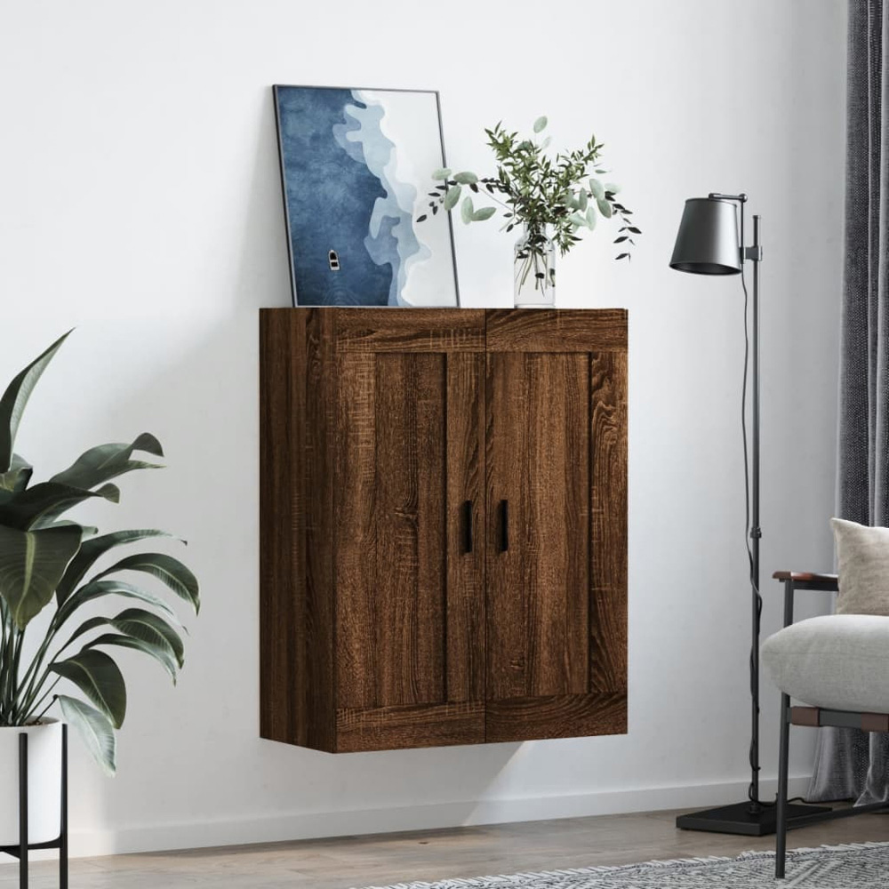 vidaXL 2 Door Brown Oak Wall Mounted Cabinet Image 9