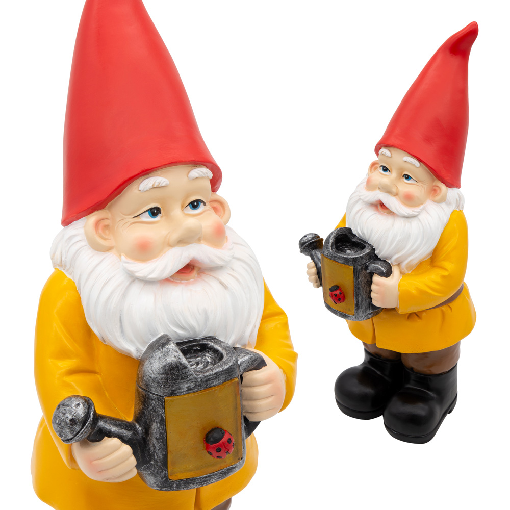 GardenKraft LED Solar Gnome with Water Can Light Up Garden Ornament Image 3