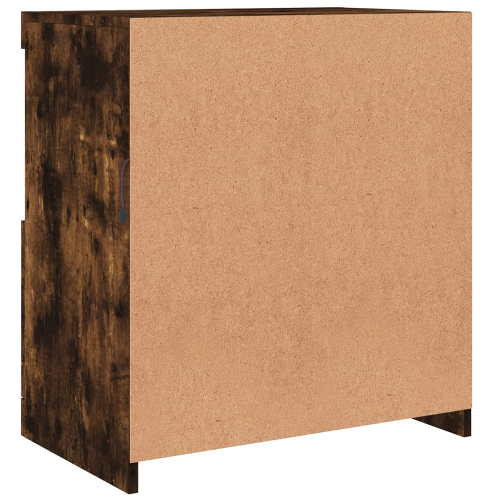 vidaXL 2 Door 2 Shelf Smoked Oak Sideboard with RGB LED Lights Image 6