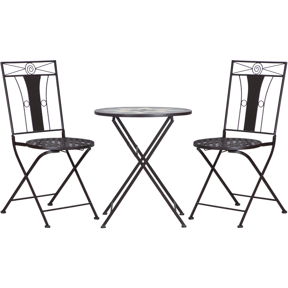 Outsunny 2 Seater Coffee Metal Foldable Bistro Set Image 2