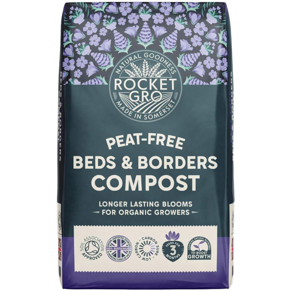 Thompson and Morgan RocketGro Beds and Borders Peat Free Compost 50L Image 1